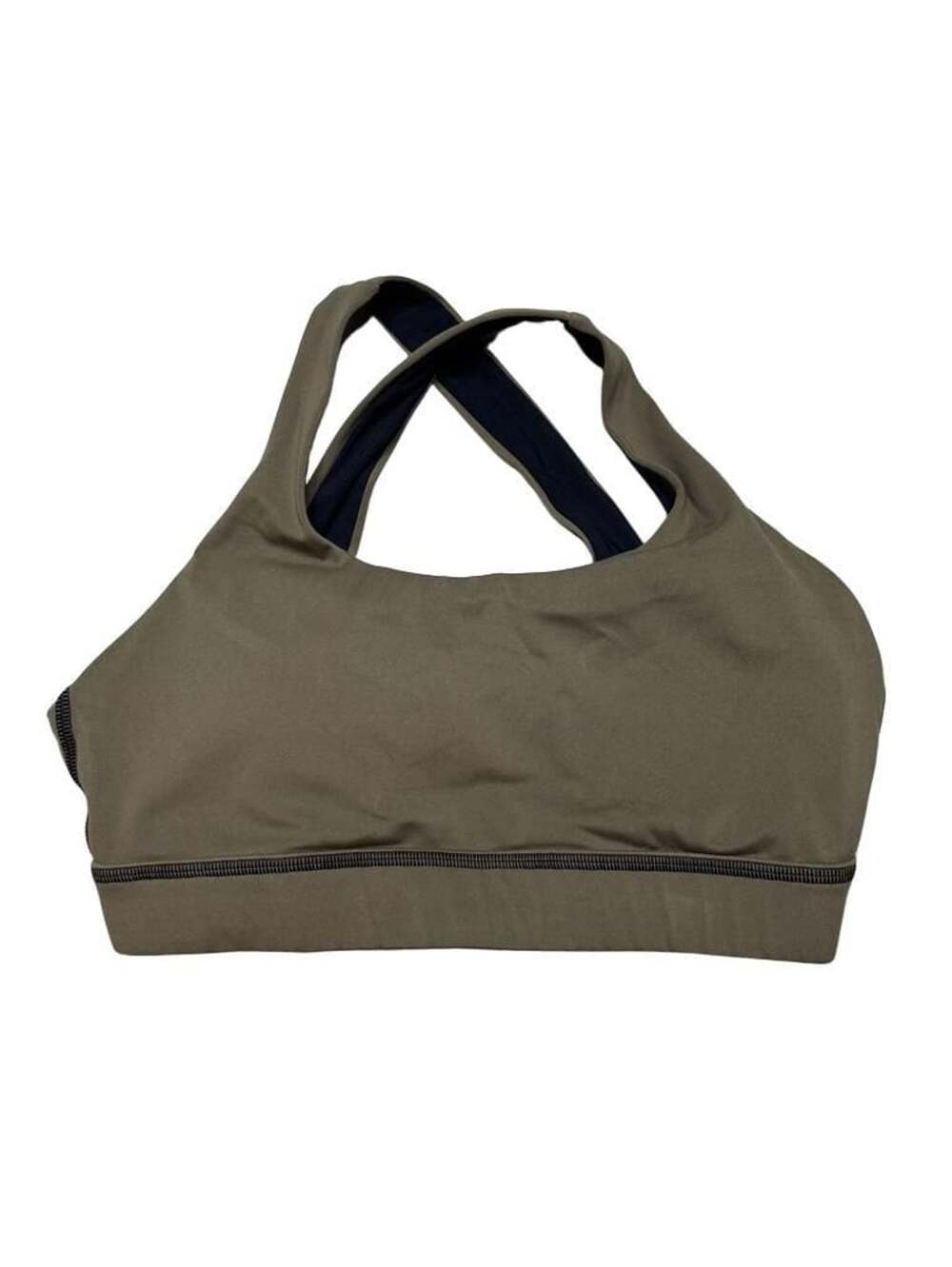 The Good Sport Sports Bra Size M Olive Green Crossover Straps Workout